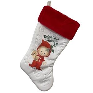 Vintage Baby's First Christmas Stocking Morehead Inc